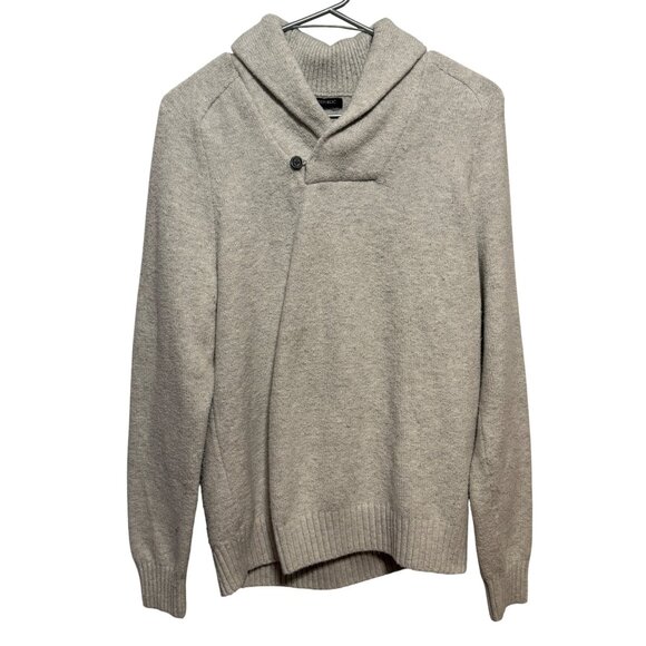 Banana Republic Shawl Collar Sweater S Gray Cotton Wool Blend Size Small - Picture 1 of 7